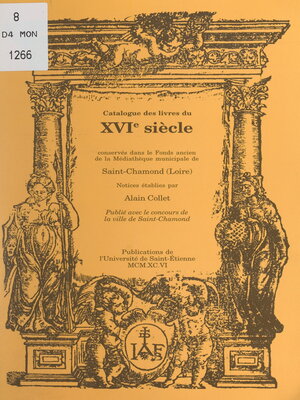 cover image of Catalogue des livres du XVIe siècle, 1501-1600
